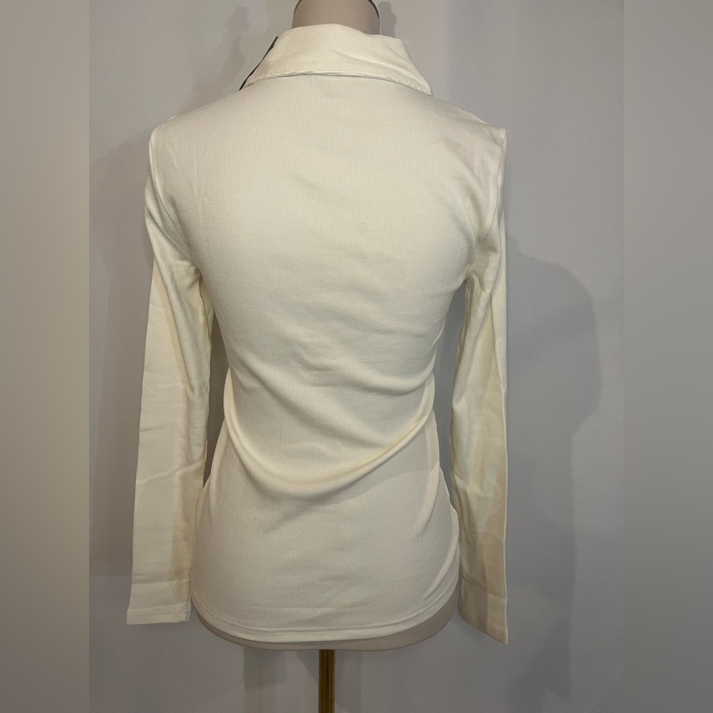 J.Crew Perfect rib polo shirt in ivory - Picture 6 of 8
